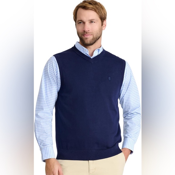 thumbnail image 2 of IZOD - - IZOD Men's Fine Gauge V-Neck Sweater Vest, Peacoat, XL 2 of 9